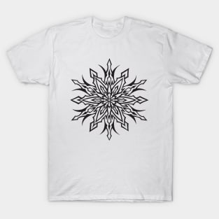 SYM STAR-TRIBAL- SNOWFLAKE DESIGN- BLACK T-Shirt